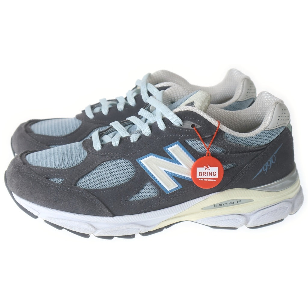 New Balance(ニューバランス) M990KS3 ×KITH 990V3 キス メッシュ スウェードレザー ローカットスニーカー グレー/ブルー US8/26cm