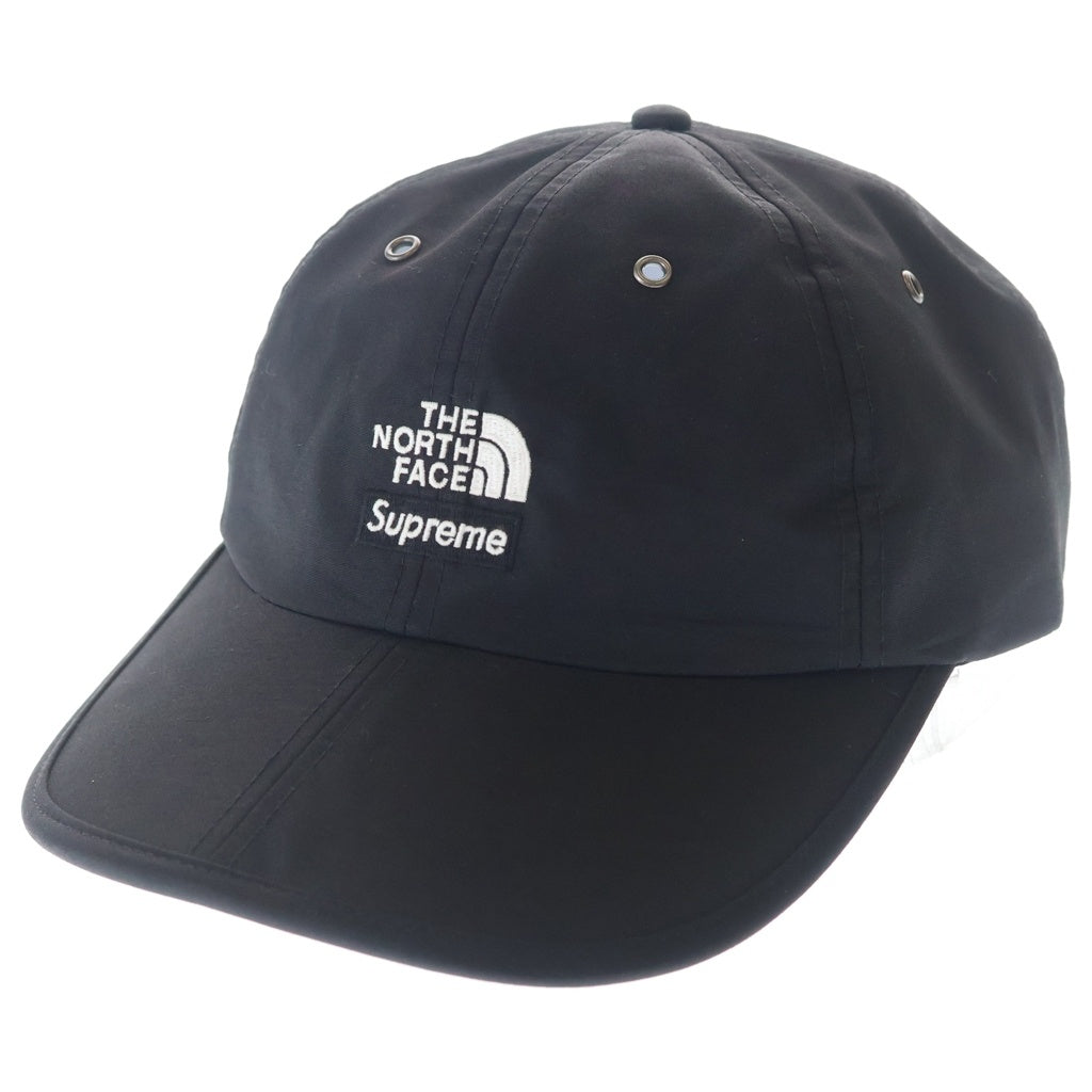 SUPREME(シュプリーム) 24SS ×THE NORTH FACE Split 6-Panel ノースフェイス スプリット 6パネル ロゴ刺繍 ベースボールキャップ 帽子 ブラック NN52402I