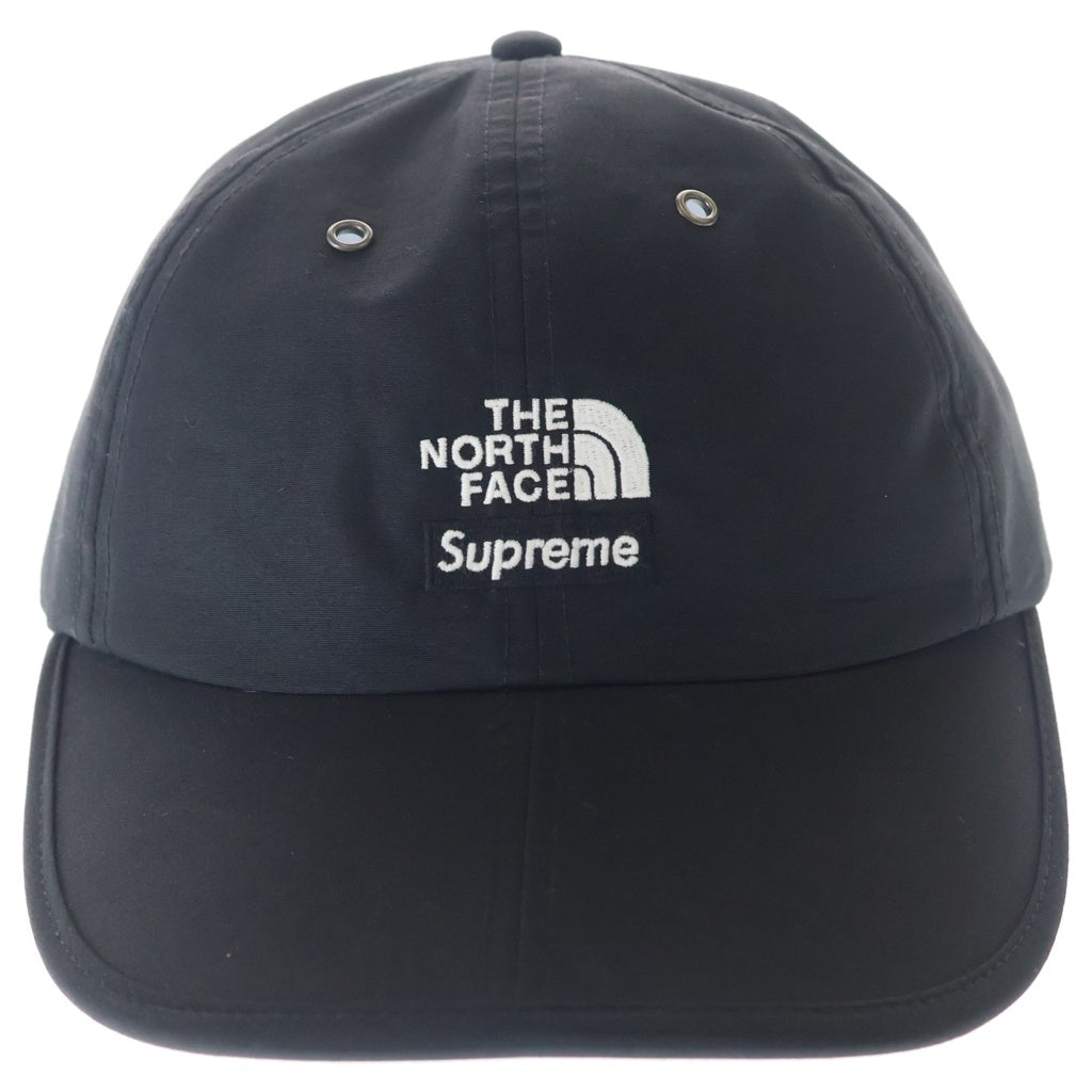 SUPREME(シュプリーム) 24SS ×THE NORTH FACE Split 6-Panel ノースフェイス スプリット 6パネル ロゴ刺繍 ベースボールキャップ 帽子 ブラック NN52402I