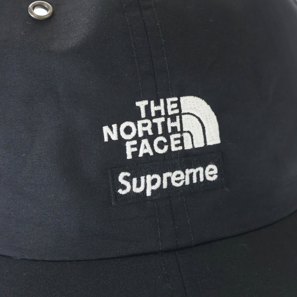 SUPREME(シュプリーム) 24SS ×THE NORTH FACE Split 6-Panel ノースフェイス スプリット 6パネル ロゴ刺繍 ベースボールキャップ 帽子 ブラック NN52402I