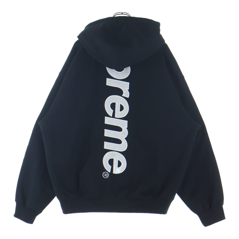 SUPREME(シュプリーム) 23AW Satin Applique Hooded Sweatshirt サテン アップリケ フーデッドスウェットシャツ パーカー ブラック
