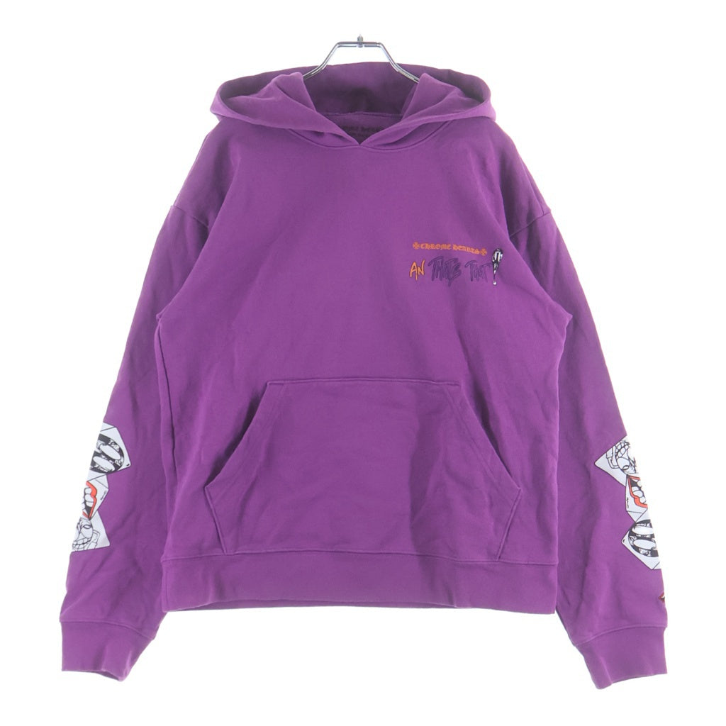CHROME HEARTS(クロムハーツ) ×MATTY BOY I WANT MORE NOT LESS PULLOVER HOODIE マッティボーイ アイウォントレス プリント スウェットプルオーバーパーカー パープル