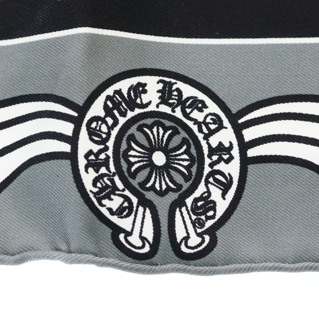 CHROME HEARTS(クロムハーツ) SILK SCARF CH PLUS CHプラス シルク スカーフ ブラック/ホワイト