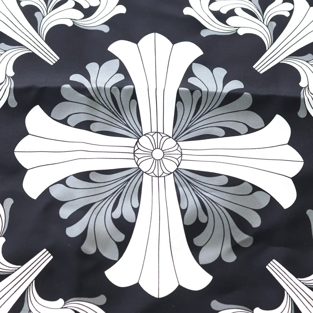 CHROME HEARTS(クロムハーツ) SILK SCARF CH PLUS CHプラス シルク スカーフ ブラック/ホワイト