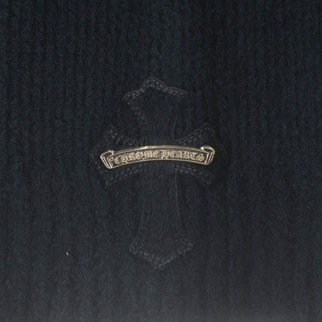 CHROME HEARTS(クロムハーツ) XSMSML ハラコクロスパッチ コットンナイロンニット プルオーバーパーカー ブラック