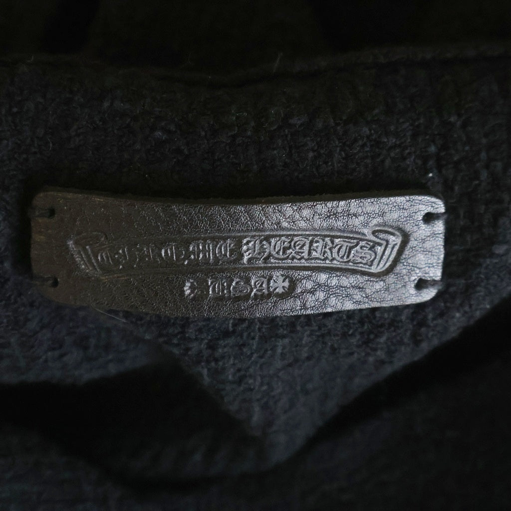 CHROME HEARTS(クロムハーツ) XSMSML ハラコクロスパッチ コットンナイロンニット プルオーバーパーカー ブラック