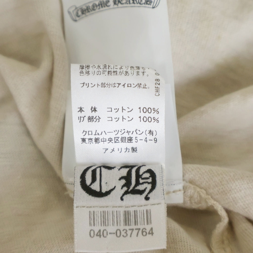 CHROME HEARTS(クロムハーツ) ROLLER SKATE HORSESHOUE L S TEE ナンバリングプリント 長袖Tシャツ カットソー ホワイトグリーン レディース