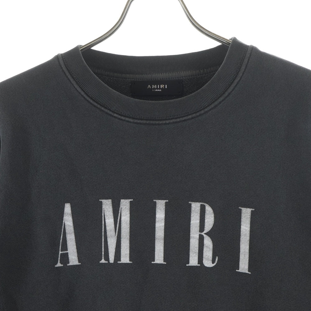 AMIRI(アミリ) ロゴプリント フェード加工 クルーネック スウェットトレーナー ブラック