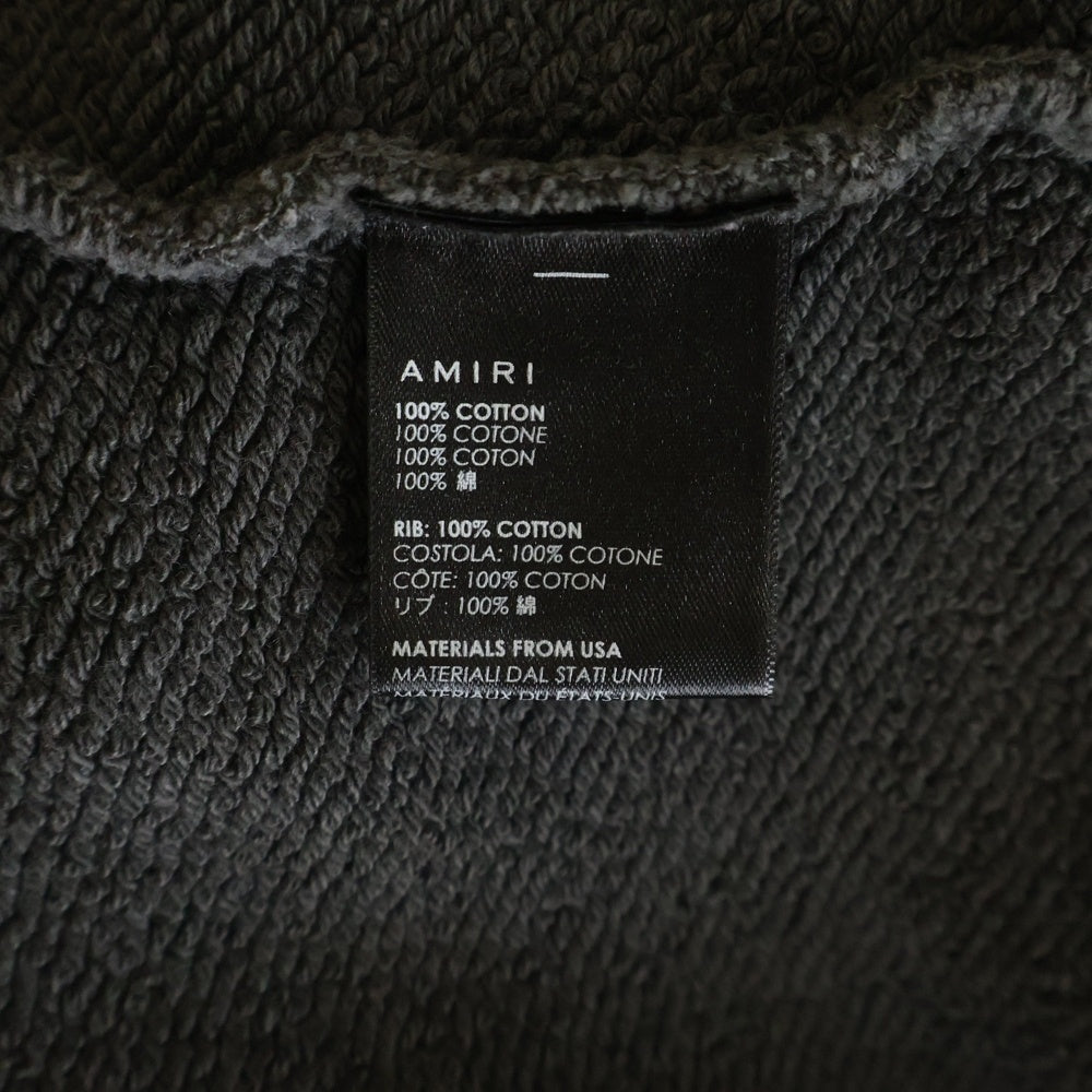 AMIRI(アミリ) ロゴプリント フェード加工 クルーネック スウェットトレーナー ブラック