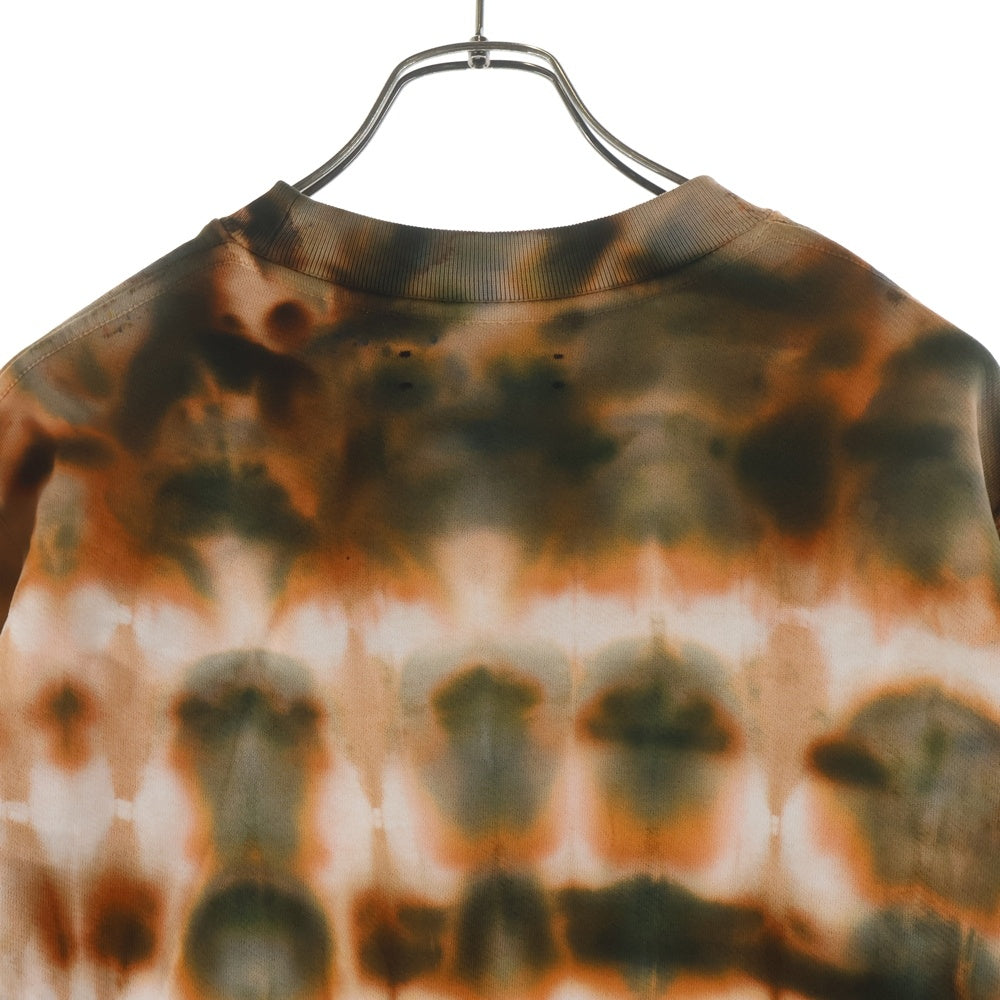 AMIRI(アミリ) Rainbow Tie Dye Crewneck Sweatshirt タイダイ ロゴ刺繍 クルーネック スウェット トレーナー オレンジ/ホワイト