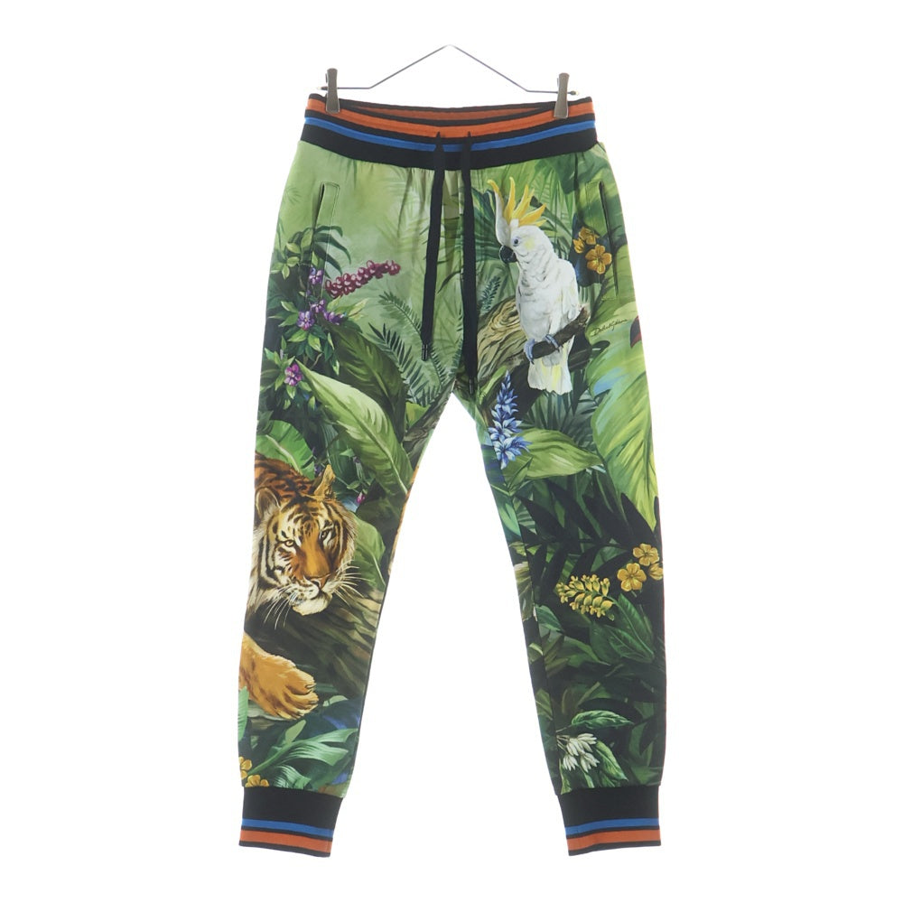 DOLCE & GABBANA(ドルチェアンドガッバーナ) 総柄 イージーパンツ ジョガーパンツ グリーン GYMOAT/FI7U6