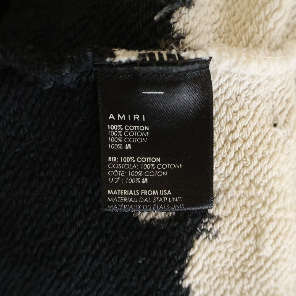 AMIRI(アミリ) ショットガンダメージ加工 ブリーチ スウェットトレーナー ブラック/ホワイト