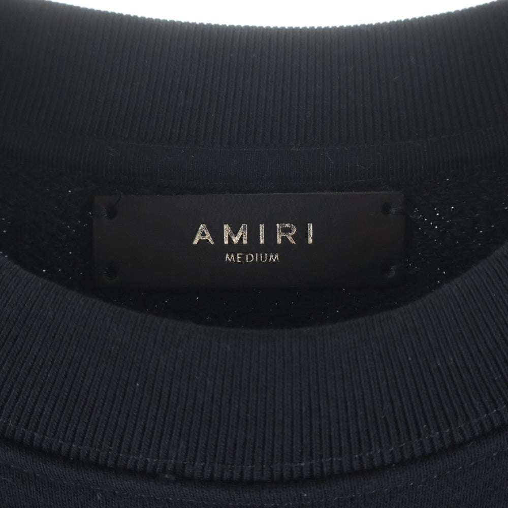 AMIRI(アミリ) Crystal Splash Logo Sweatshirt クリスタルスプラッシュ ロゴプリント ラインストーン スウェットトレーナー ブラック