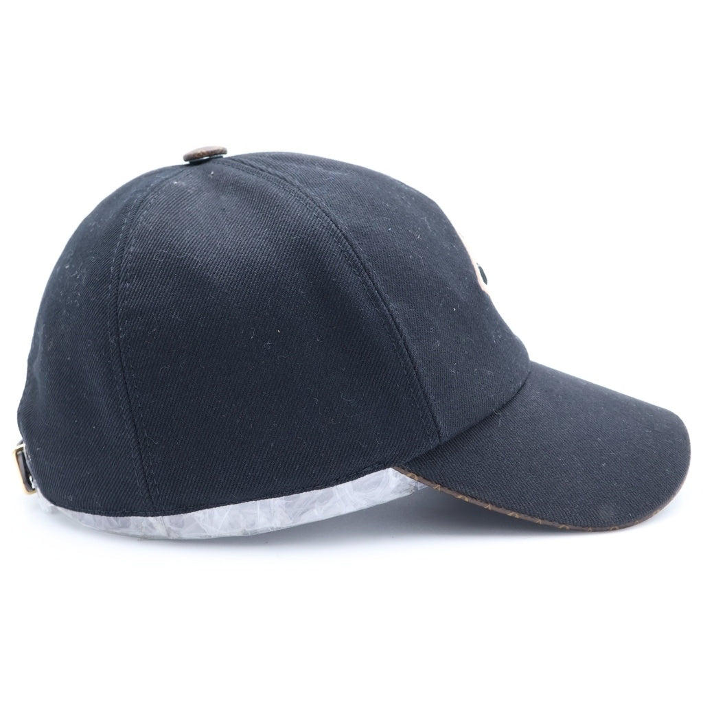 LOUIS VUITTON(ルイヴィトン) キャップ LV デー コットン シルク レザー ベースボールキャップ 帽子 ブラック M77806 AL3232