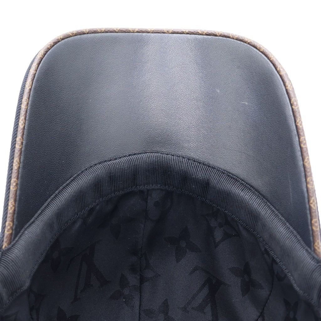 LOUIS VUITTON(ルイヴィトン) キャップ LV デー コットン シルク レザー ベースボールキャップ 帽子 ブラック M77806 AL3232