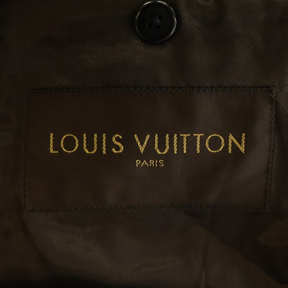 LOUIS VUITTON(ルイヴィトン) ヘリンボーン ダブルブレスト ウール コート グレー