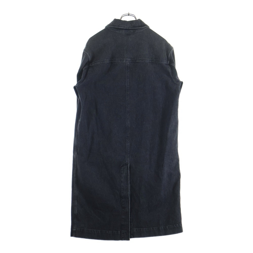DIESEL(ディーゼル) D-ROKU-LONG-FSC1 デストロイダメージ加工 デニムロングコート ブラック A10860