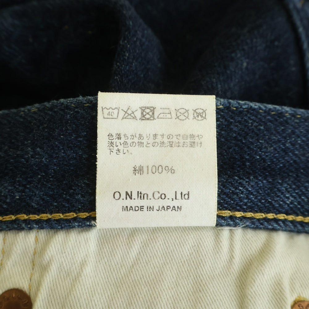 NO BRAND(ノーブランド) ONI DENIM（鬼デニム）セミタイトストレート 20oz ディープグリーンキャスト ローテンション デニムパンツ インディゴ ONI-575DGC