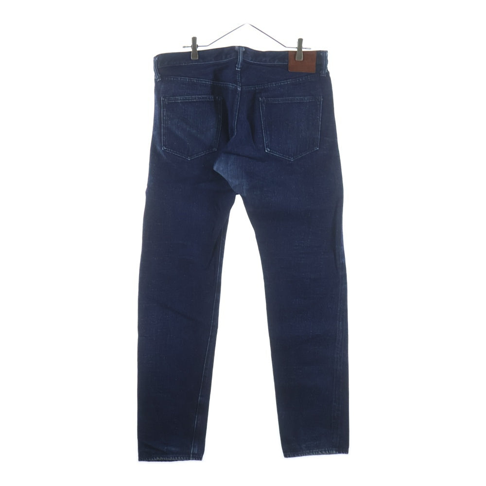 NO BRAND(ノーブランド) ONI DENIM（鬼デニム）経緯糸先染めカラー リラックステーパード デニムパンツ インディゴ ONI-612