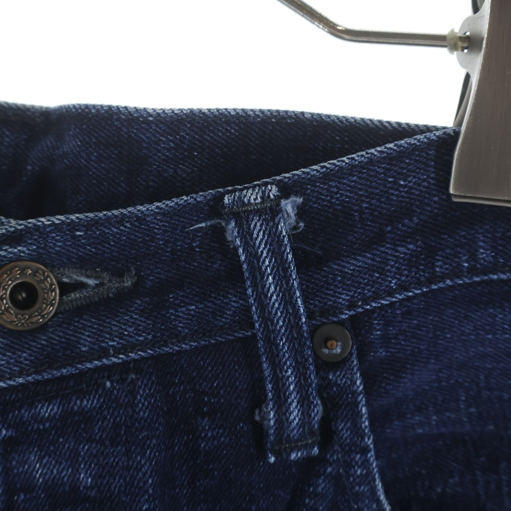NO BRAND(ノーブランド) ONI DENIM（鬼デニム）経緯糸先染めカラー リラックステーパード デニムパンツ インディゴ ONI-612