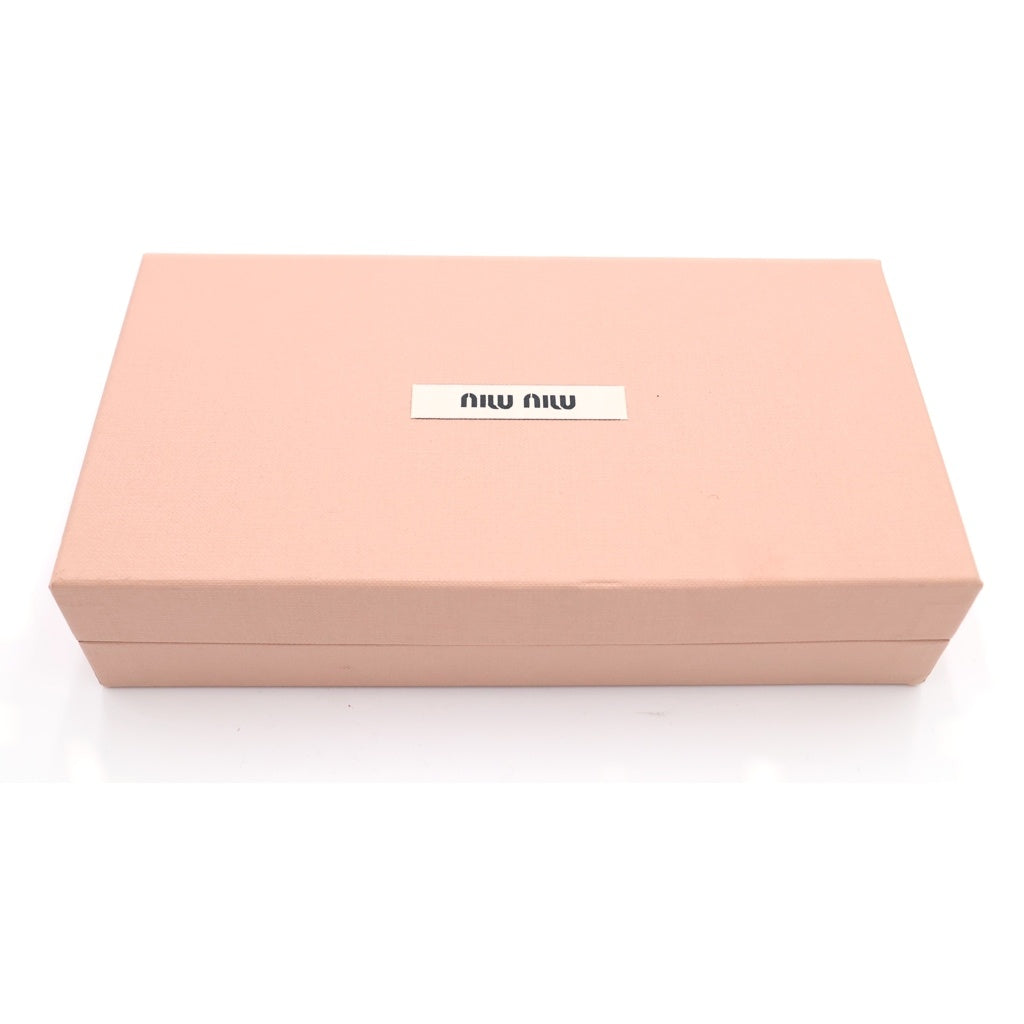 miumiu(ミュウミュウ) マテラッセ ロングウォレット 長財布 カードケース ピンク レザー ゴールド金具 レディース