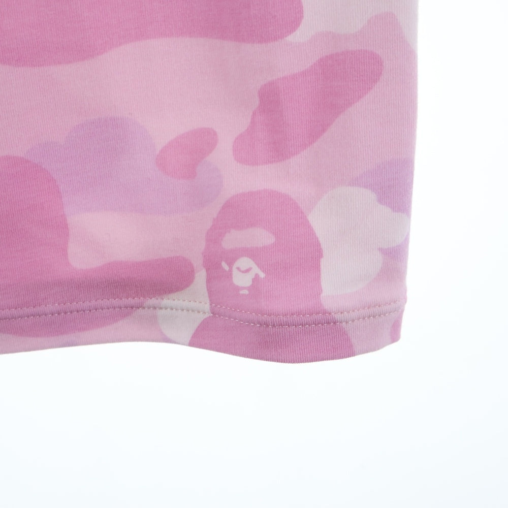 A BATHING APE(アベイシングエイプ) COLOR CAMO JERSEY DRESS カモ総柄 Tシャツワンピース 半袖 ピンク レディース 1M30235301