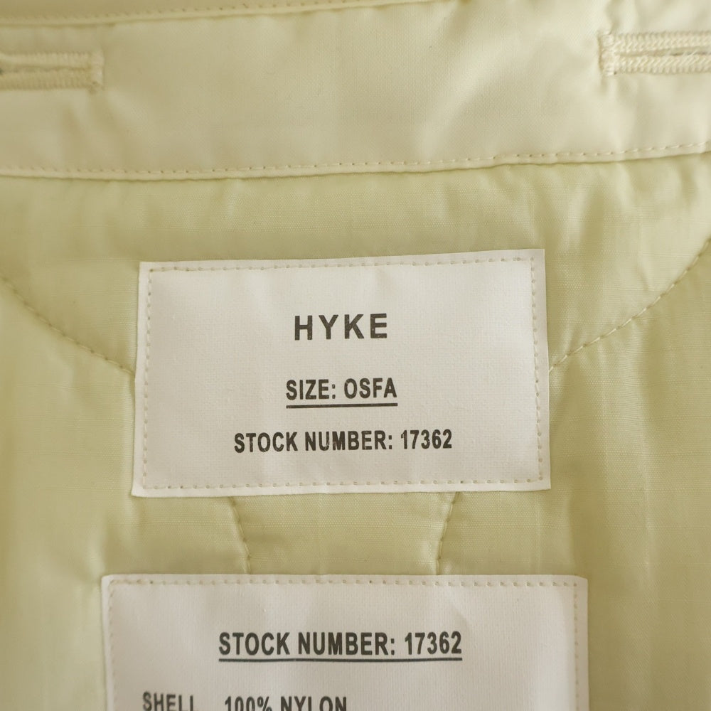 HYKE(ハイク) 22AW QUILTED CROPPED VEST キルティングベスト レディース クリーム 17362