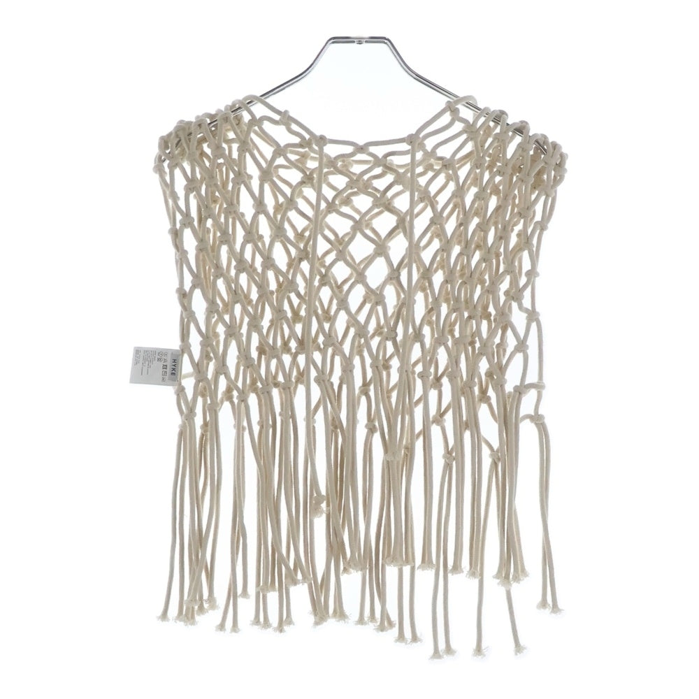 HYKE(ハイク) 24SS ROPE NET CROPPED TOP ロープ クロップド トップ レディース ベージュ