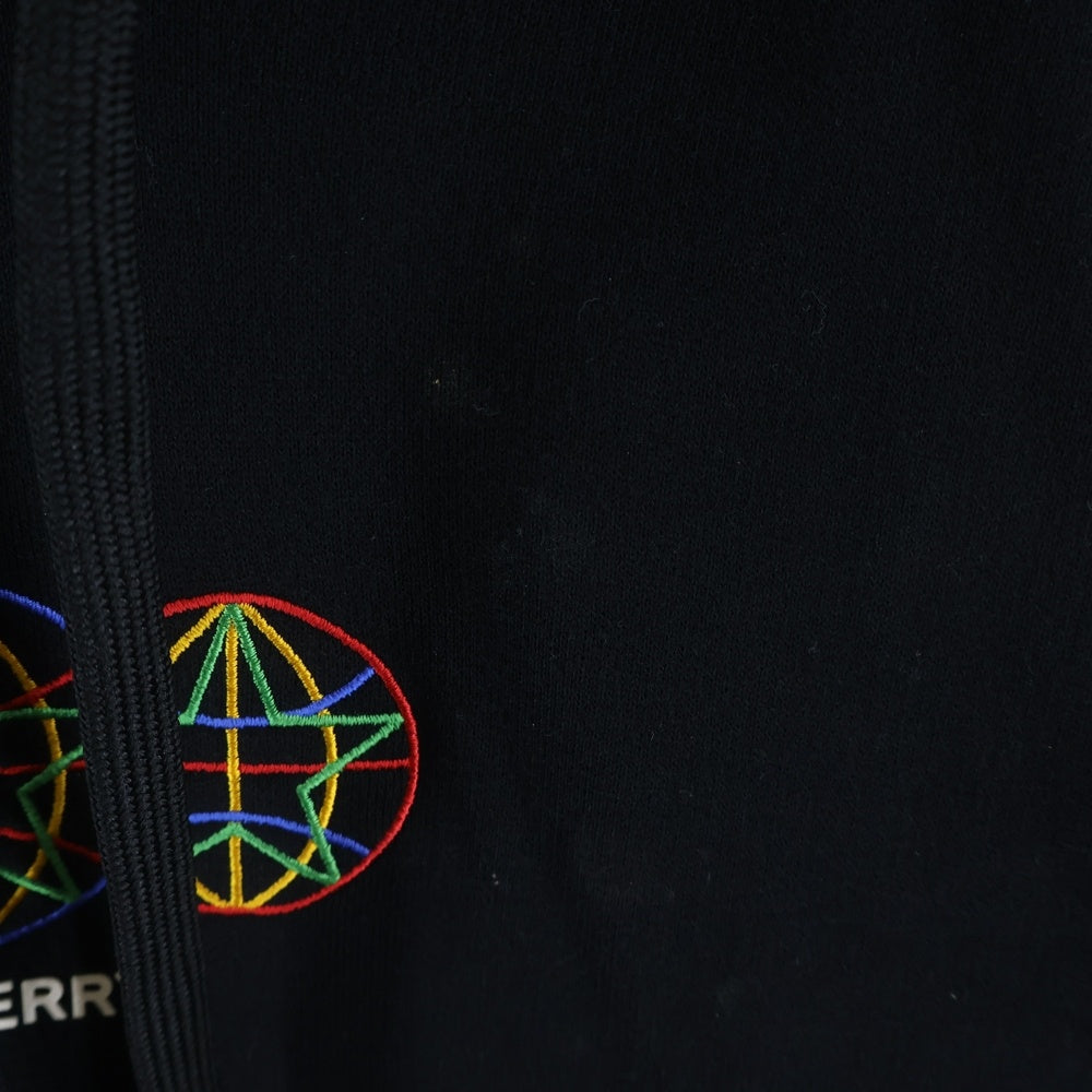 BURBERRY(バーバリー) Winton Globe Hoodie グローブ グラフィック刺繍 スウェット プルオーバーパーカー ブラック 8037083