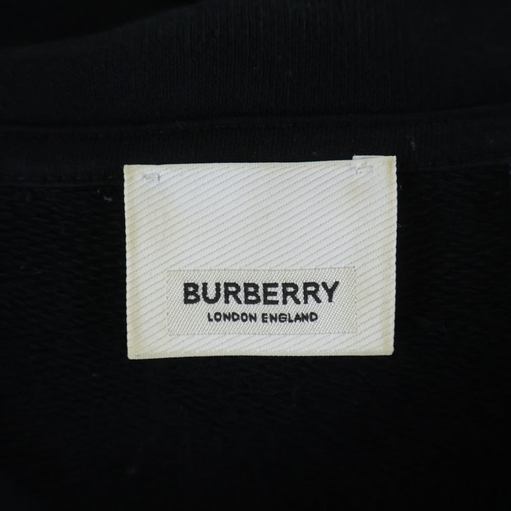BURBERRY(バーバリー) Winton Globe Hoodie グローブ グラフィック刺繍 スウェット プルオーバーパーカー ブラック 8037083