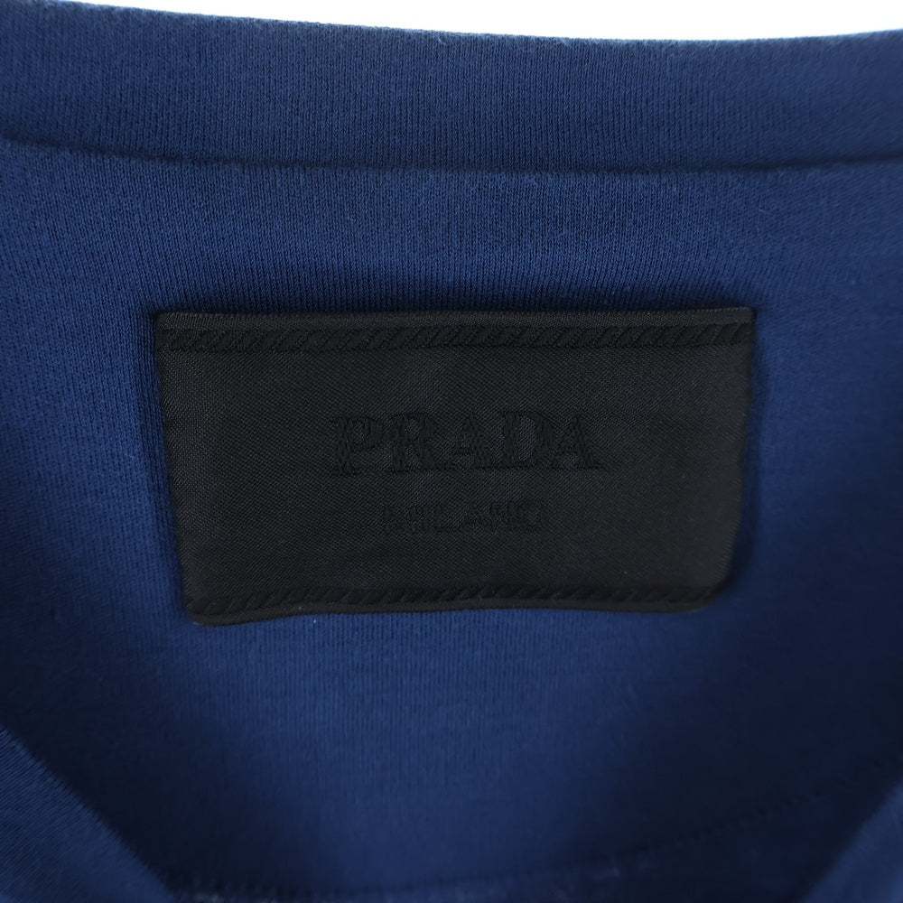 PRADA(プラダ) 23SS トライアングルロゴプレート クルーネック半袖Tシャツカットソー ブルー UJN861