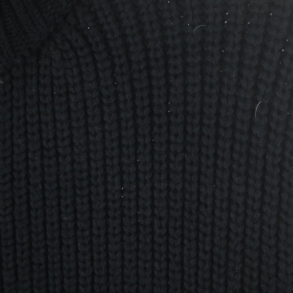 NO BRAND(ノーブランド) THE PERMANENT EYE（ザ パーマネントアイ）Wool Middle Gauge Drivers Knit ウール ミドルゲージ ドライバーズ ニット ブラック 261631008