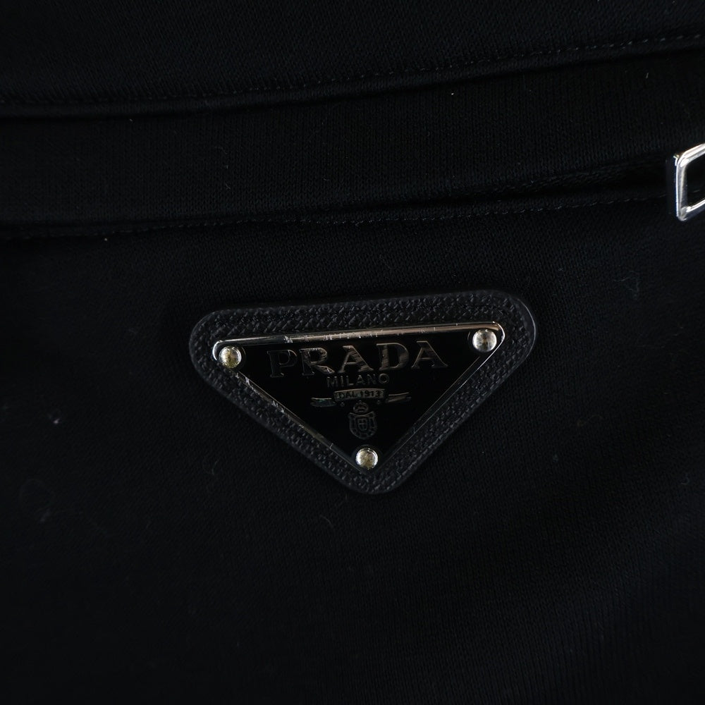 PRADA プラダ RE-NYLON リナイロン トライアングルロゴプレート サルエル スウェットロングパンツ ブラック UJP180 PRADA(プラダ) RE-NYLON リナイロン トライアングルロゴプレート
