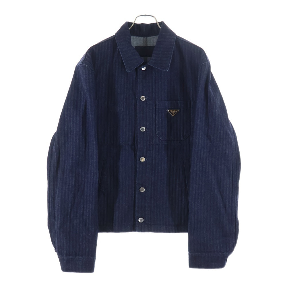 PRADA(プラダ) 24SS トライアングルロゴプレート シャンブレー デニム ジャケット インディゴ GEB254