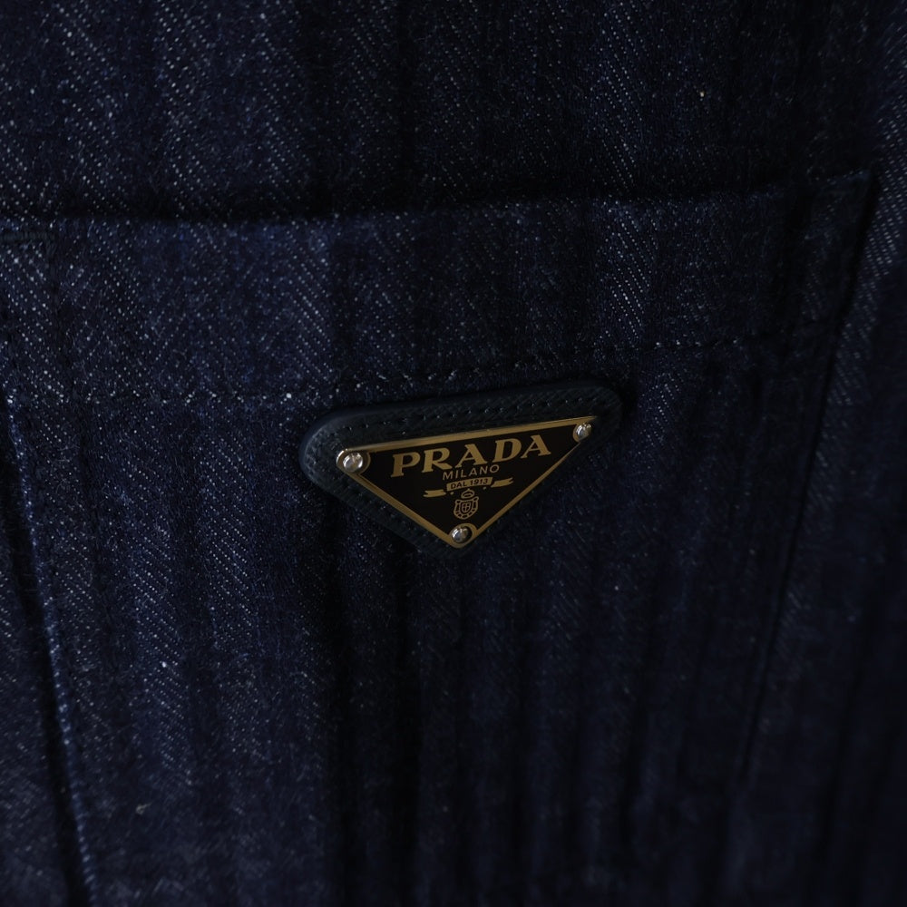 PRADA(プラダ) 24SS トライアングルロゴプレート シャンブレー デニム ジャケット インディゴ GEB254