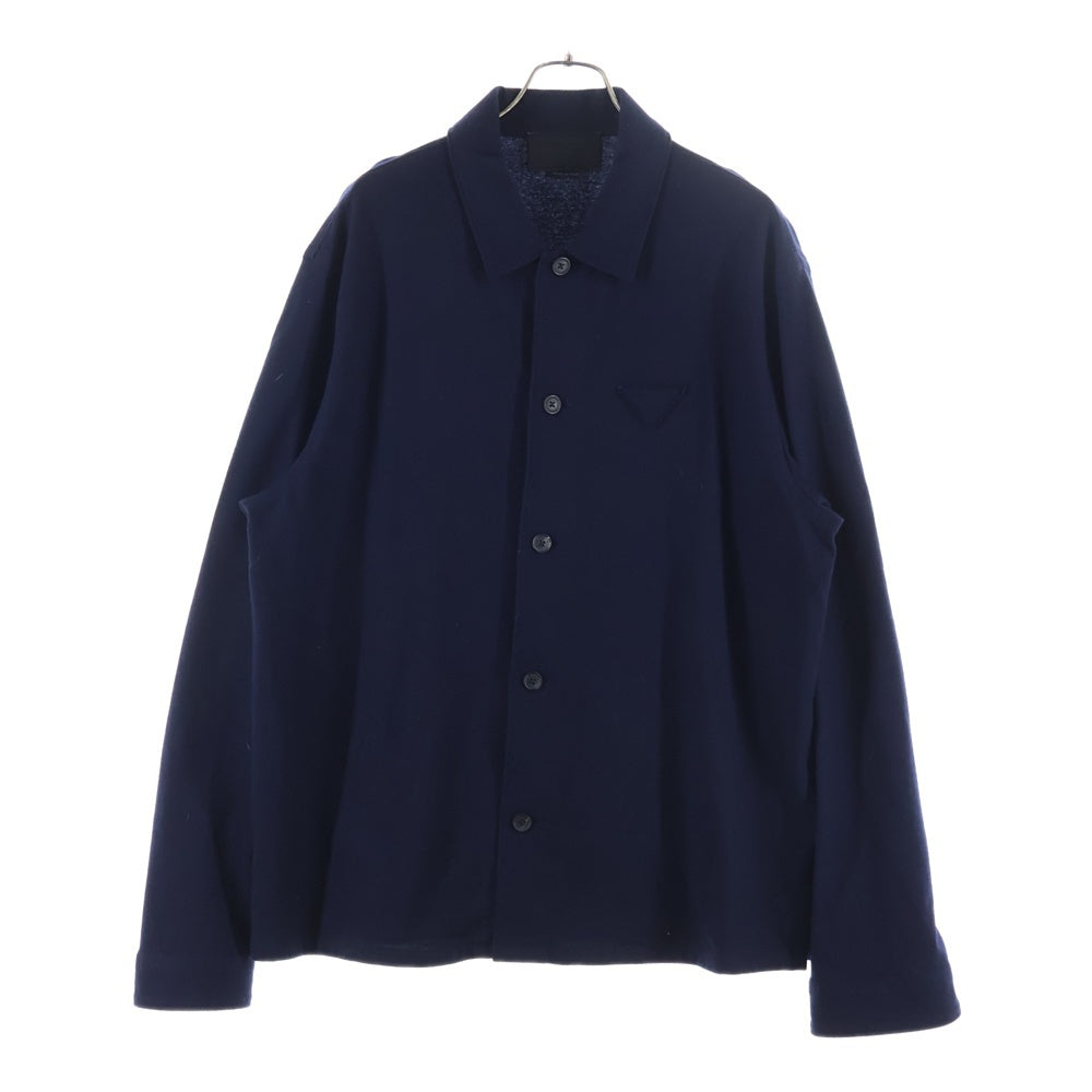 PRADA(プラダ) 21AW カシミヤブレンド ウール 長袖シャツ ネイビー SC551