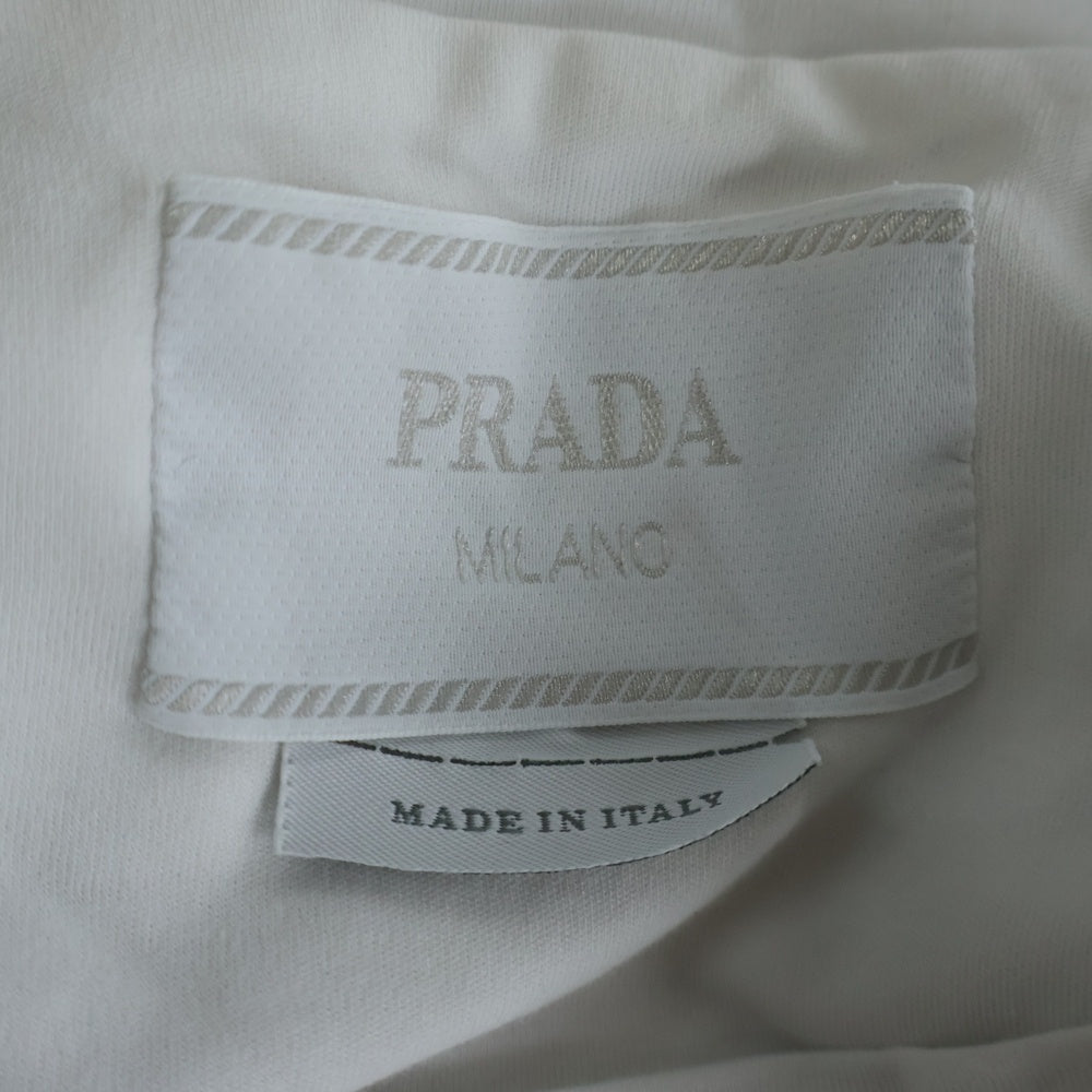 PRADA(プラダ) 23SS ラウンドネック トライアングルロゴプレート 半袖Tシャツ カットソー ホワイト UJN861