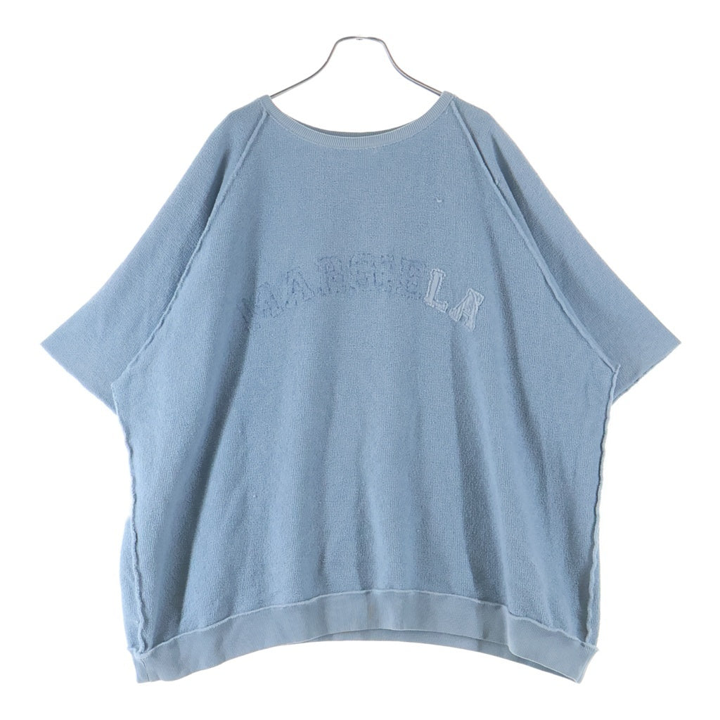 Maison Margiela(メゾンマルジェラ) 25SS ロゴ刺繍 スリーブカットオフ スウェット リバーシブル 半袖トレーナー ブルー