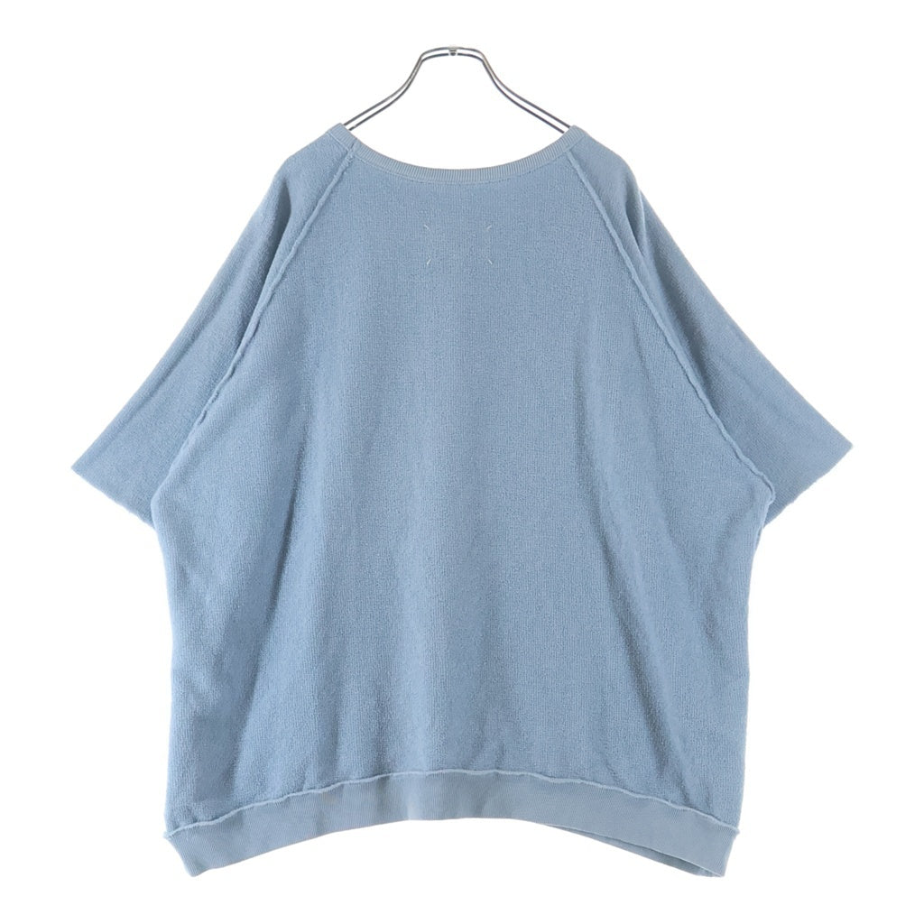 Maison Margiela(メゾンマルジェラ) 25SS ロゴ刺繍 スリーブカットオフ スウェット リバーシブル 半袖トレーナー ブルー