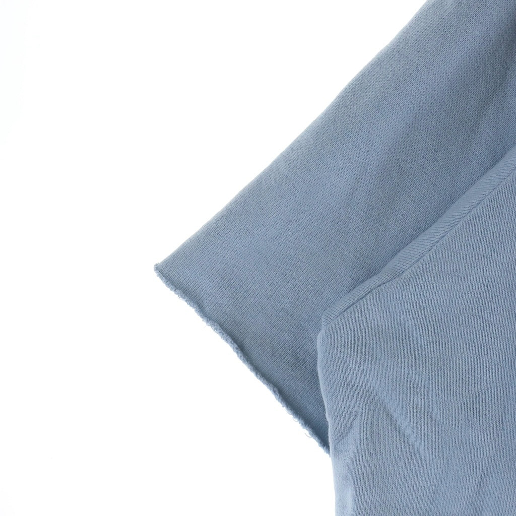 Maison Margiela(メゾンマルジェラ) 25SS ロゴ刺繍 スリーブカットオフ スウェット リバーシブル 半袖トレーナー ブルー