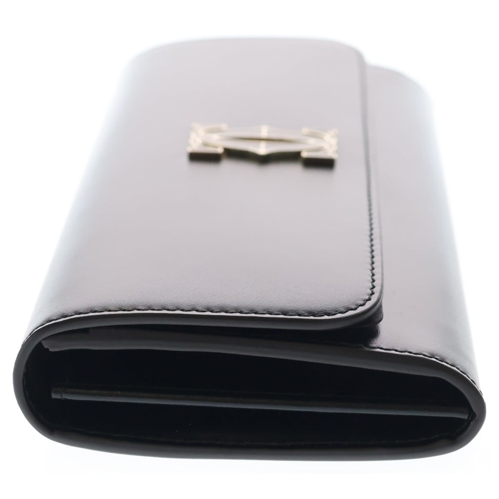 Cartier(カルティエ) ウォレット Cドゥ カルティエ フラップ付き ロングウォレット カーフスキン 長財布 ブラック レディース