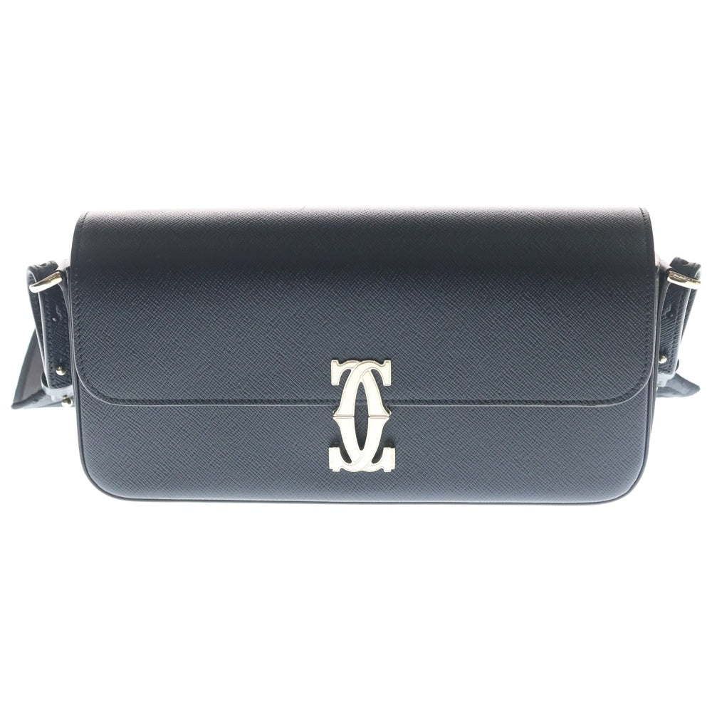 Cartier(カルティエ) イーストウェストバッグ C ドゥ カルティエ カーフスキン ショルダーバッグ ブラック