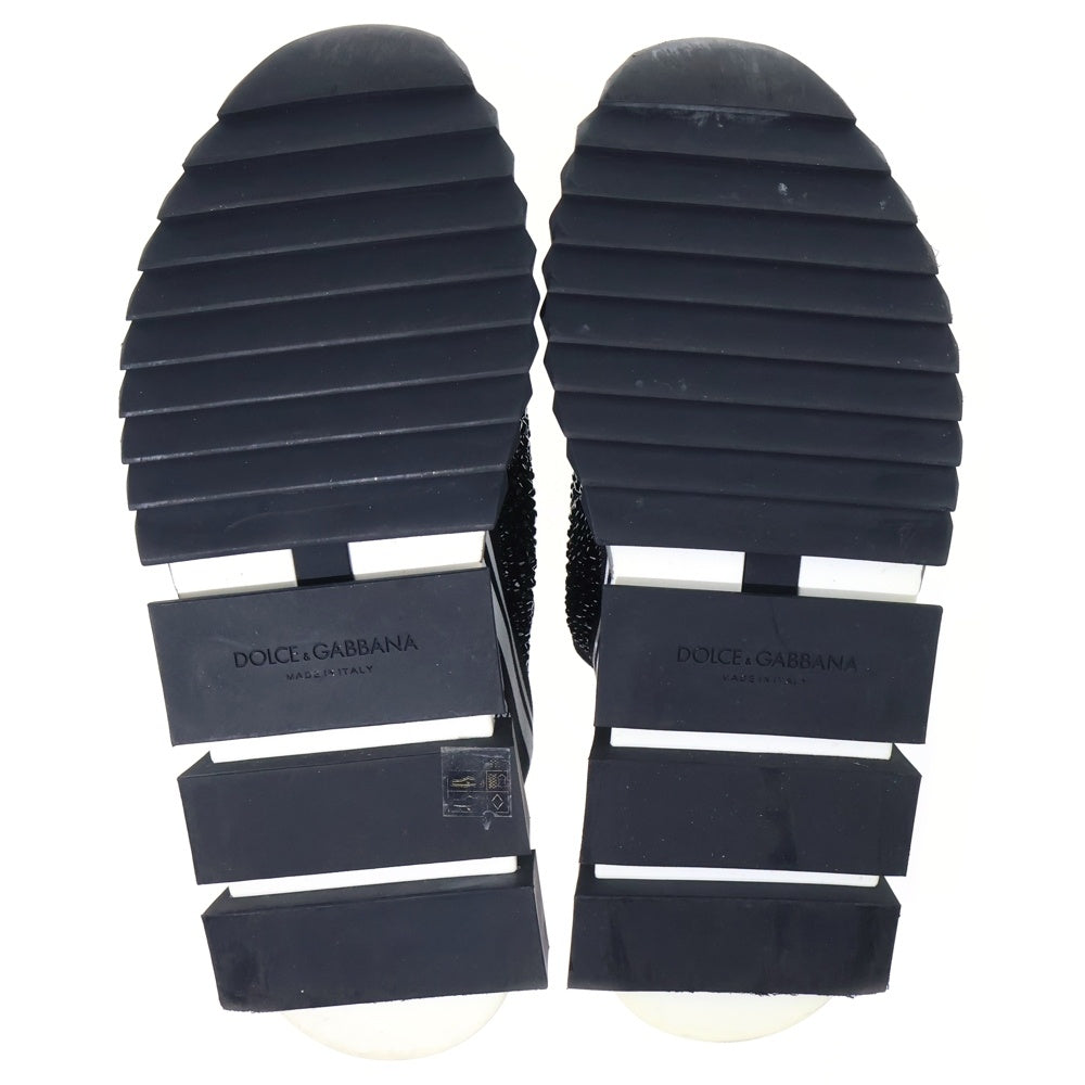 DOLCE & GABBANA(ドルチェアンドガッバーナ) SORRENTO Crystals ソレント クリスタルローカットスニーカー ブラック CS1724 AZ32