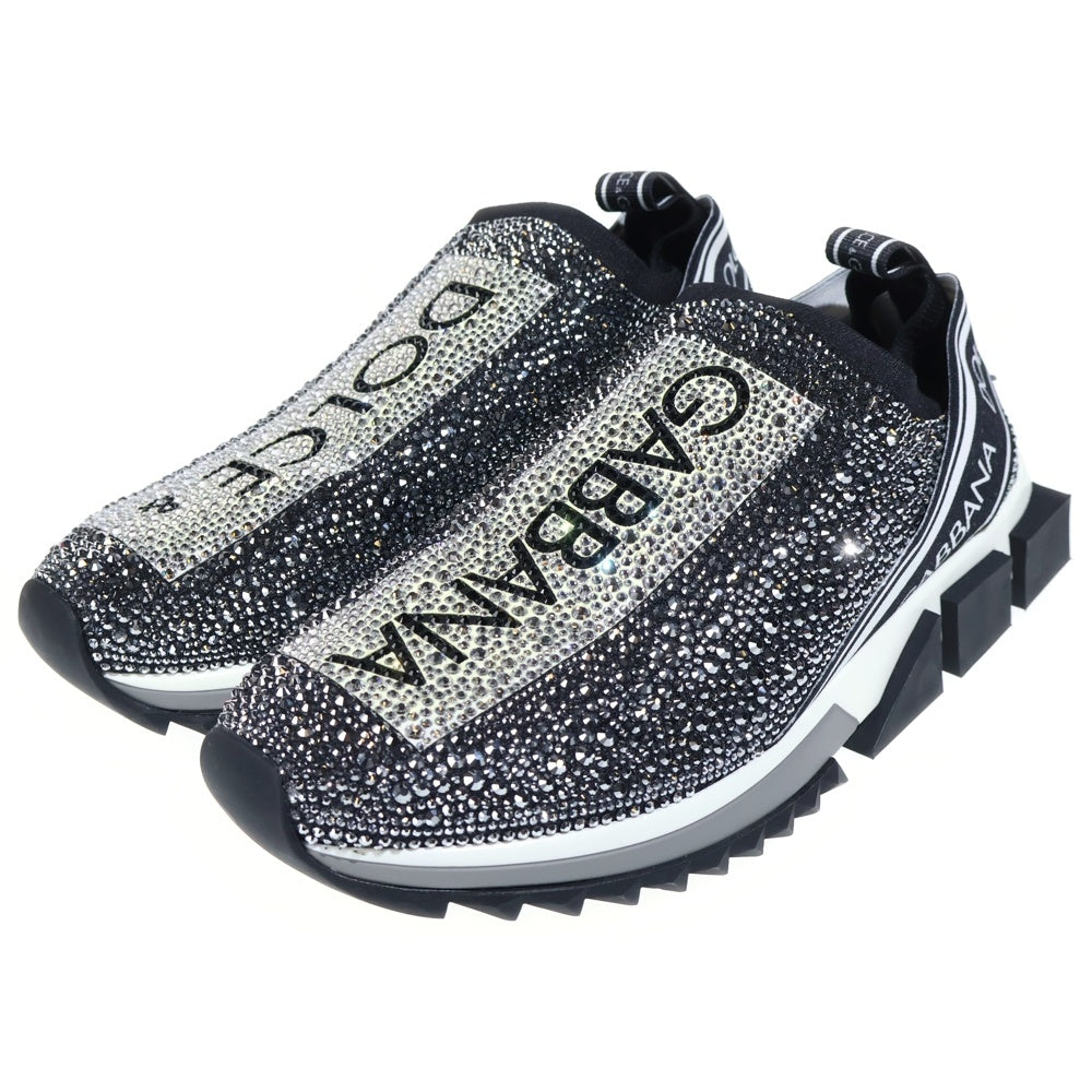 DOLCE & GABBANA ドルチェアンドガッバーナ SORRENTO Crystals ソレント クリスタルローカットスニーカー ブラック CS1724 AZ183 DOLCE & GABBANA(ドルチェアンドガッバーナ) SORRENTO Crystals
