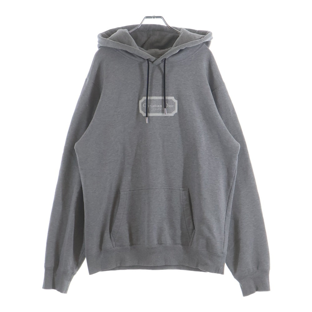 DIOR(ディオール) 3SS COUTURE EMBROIDERED RELAX FIT HOODIE クチュール 刺繍ロゴ スウェットプルオーバーパーカー グレー 243J691A0531