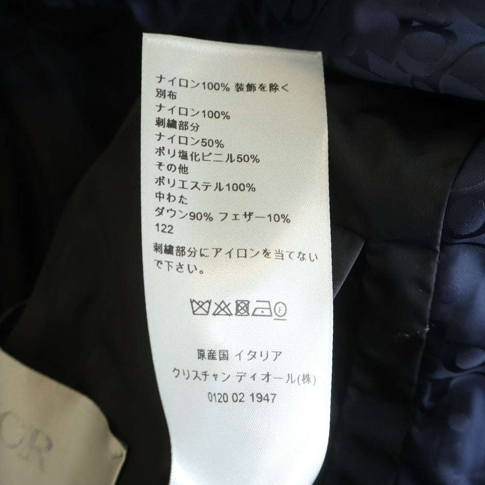 DIOR(ディオール) Dior Essentials 総柄 オブリーク ナイロン ダウンジャケット パファージャケット ネイビー 943C449A4462