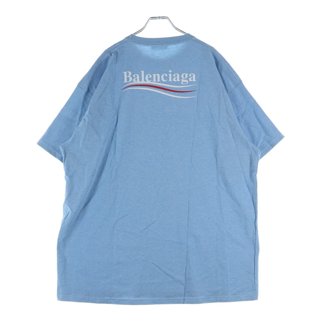 BALENCIAGA(バレンシアガ) キャンペーンロゴプリント クルーネック 半袖Tシャツ カットソー ブルー 570803 TBV42