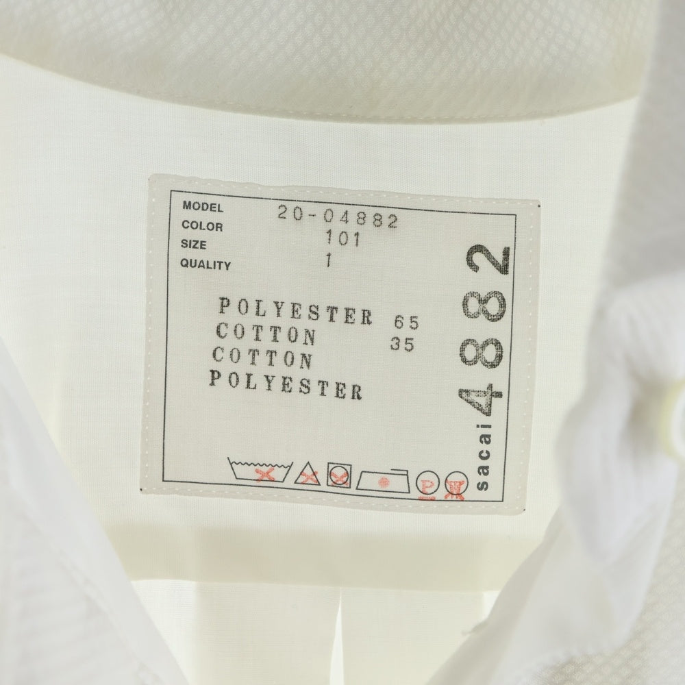 Sacai(サカイ) 20SS White Cutaway Shirt Dress カッタウェイシャツ ワンピース ホワイト レディース 20-04882