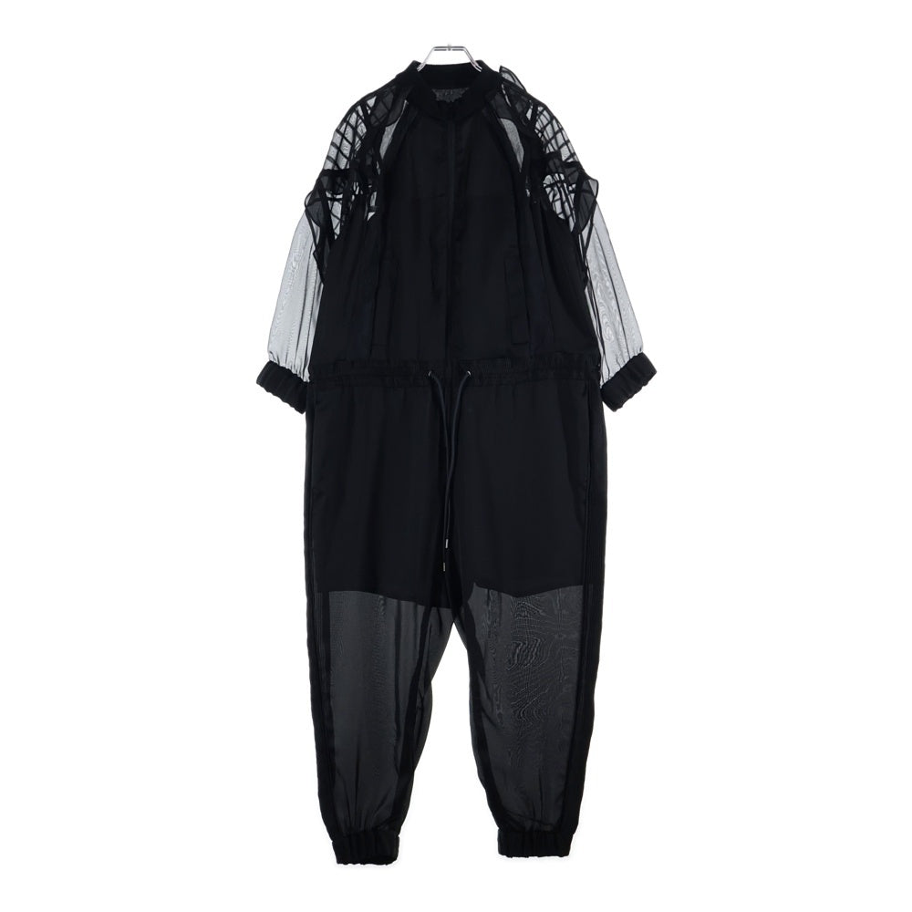Sacai(サカイ) レース サテン オーバーオール オールインワン レディース ワンピース ブラック 19-04610