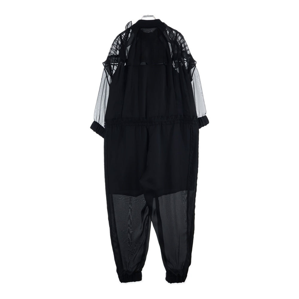 Sacai(サカイ) レース サテン オーバーオール オールインワン レディース ワンピース ブラック 19-04610